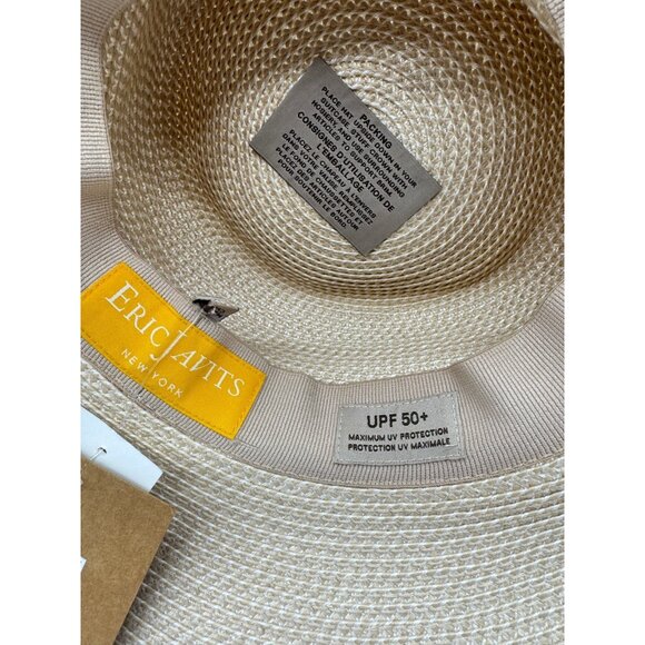 ERIC JAVITS Bella packable women's wide brim floppy sun hat with UPF 50+ NATURAL - Picture 8 of 10